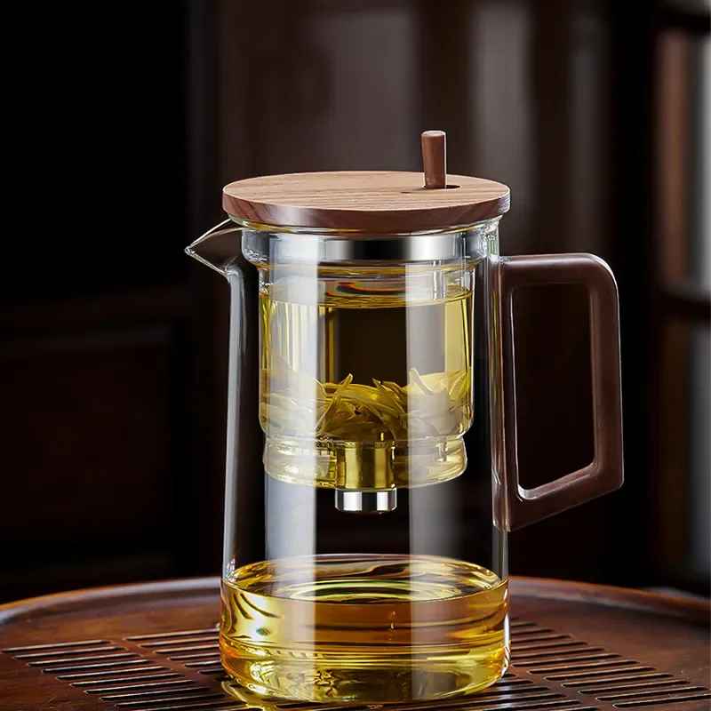 Elegant Tea Water Separation Teapot with heat-resistant borosilicate glass for sophisticated tea brewing.
