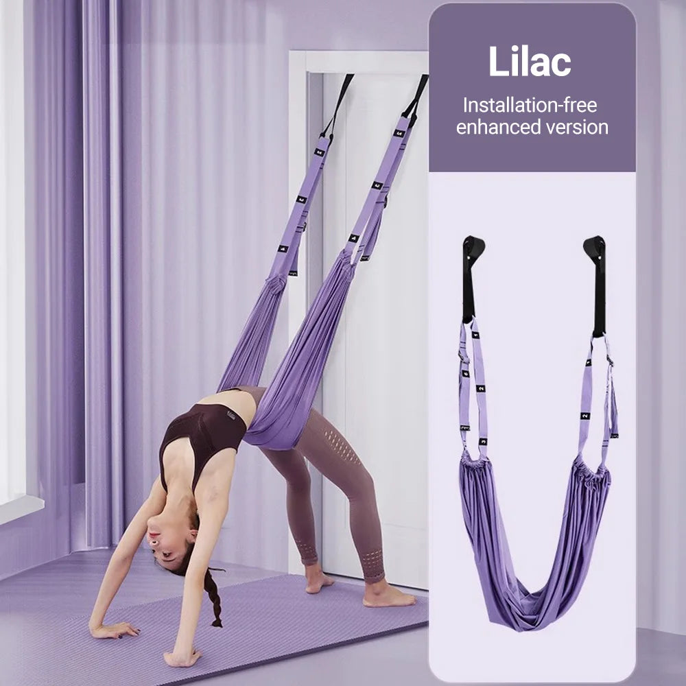 Aerial Yoga Strap Pull Rope Woman Hammock Stretch Leg Splits Trainer Female Gym Belt Aerial Hammock Swing Stretching Inversion Comfort Life
