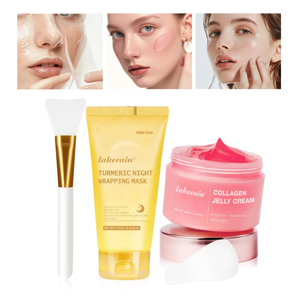Collagen Jelly Cream Hydrolyzed Collagen Overnight Facial Mask Wrapping Peel-Off Mask Hydrating Firming Moisturizing SkinCare Comfort Life
