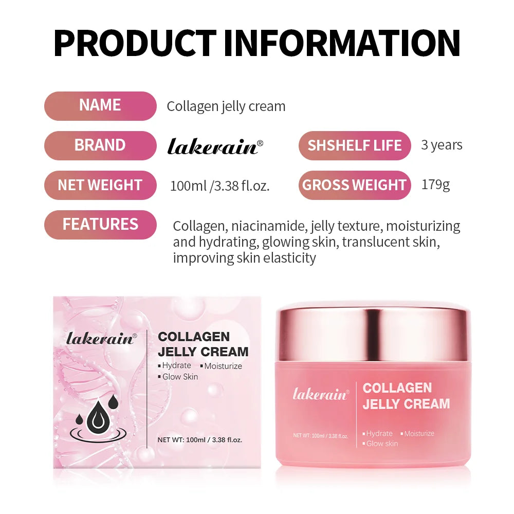 100ml Collagen Jelly Cream Niacinamide Tightening Soothing Moisturizing Anti-Aging Firmness Hydration Skincare 100ml Face Gel Comfort Life