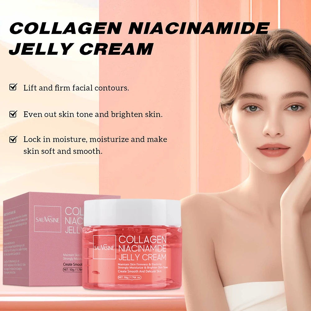 24h Glow & Lifted Collagen Jelly Cream Niacinamide And Hydrolyzed Collagen Strengthen The Skin Barrier And Moisturize The Skin Comfort Life