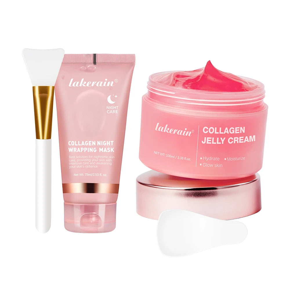 Collagen Jelly Cream Hydrolyzed Collagen Overnight Facial Mask Wrapping Peel-Off Mask Hydrating Firming Moisturizing SkinCare Comfort Life