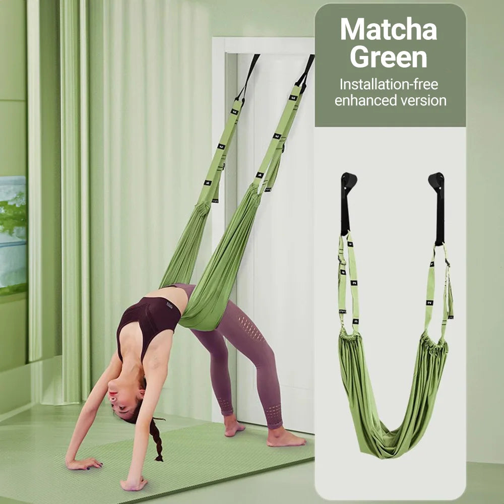 Aerial Yoga Strap Pull Rope Woman Hammock Stretch Leg Splits Trainer Female Gym Belt Aerial Hammock Swing Stretching Inversion Comfort Life