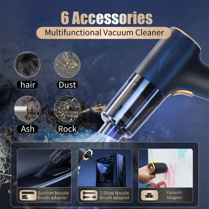 CENRR 98000PA Car Vacuum Cleaner Portable Wireless Cleaner Powerful Strong Suction Handheld Cleaning Machine for Home Appliance Comfort Life