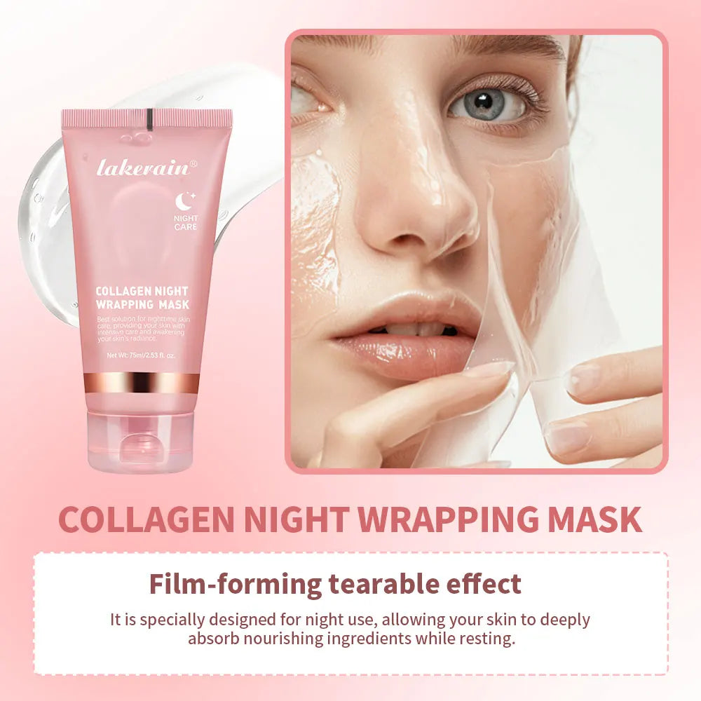 Collagen Jelly Cream Hydrolyzed Collagen Overnight Facial Mask Wrapping Peel-Off Mask Hydrating Firming Moisturizing SkinCare Comfort Life