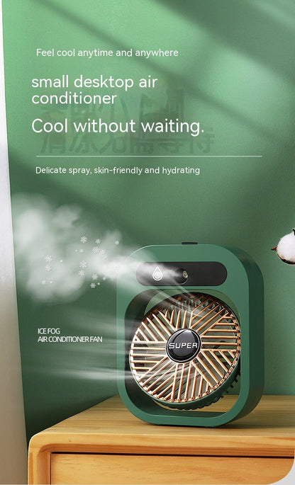 Air Conditioning Fan Desk Misting Fan Air Cooler Cooling USB Rechargeable Humidifier Portable Spray Fan With 3 Wind Speeds Mist Fan For Home Comfort Life