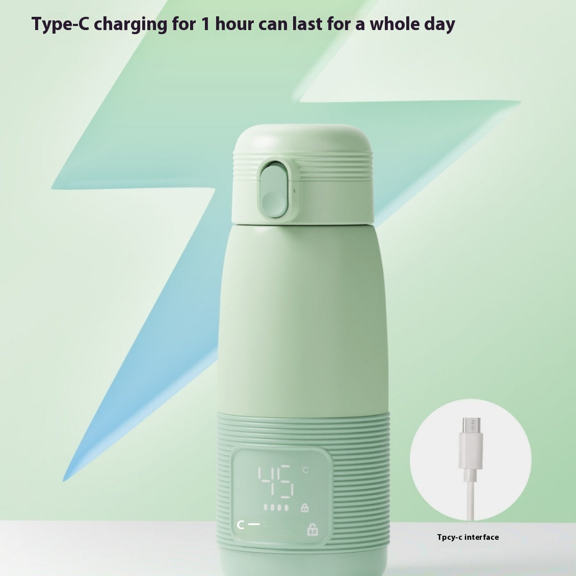 Wireless Portable Modulator Thermal Cup Kettle with Type-C charging.