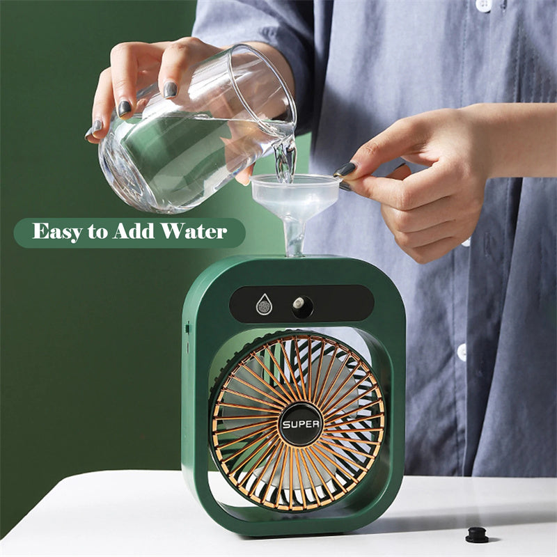 Air Conditioning Fan Desk Misting Fan Air Cooler Cooling USB Rechargeable Humidifier Portable Spray Fan With 3 Wind Speeds Mist Fan For Home Comfort Life