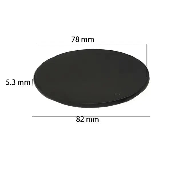 Comfort Life Cup Warmer dimensions: 78 mm x 5.3 mm x 82 mm, sleek black design.