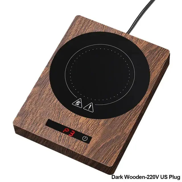 Comfort Life Cup Warmer with dark wooden finish and digital display.