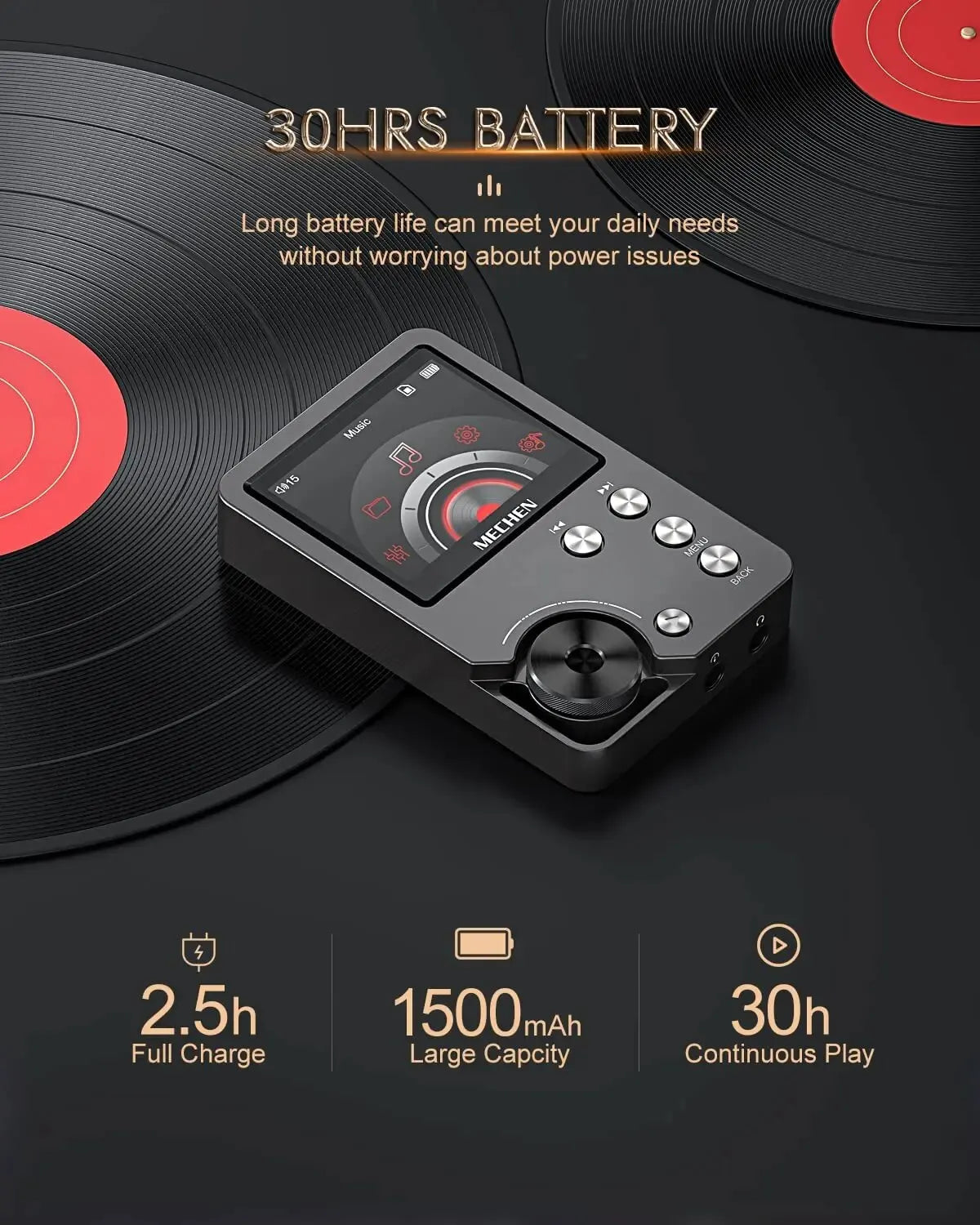 High Quality Lossless MP3 Player/MECHEN-M30/HiFi/with 64GB Memory Card Support Up to 256GB Comfort Life