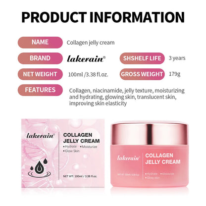 100ml Collagen Jelly Cream Niacinamide Tightening Soothing Moisturizing Anti-Aging Firmness Hydration Skincare 100ml Face Gel Comfort Life