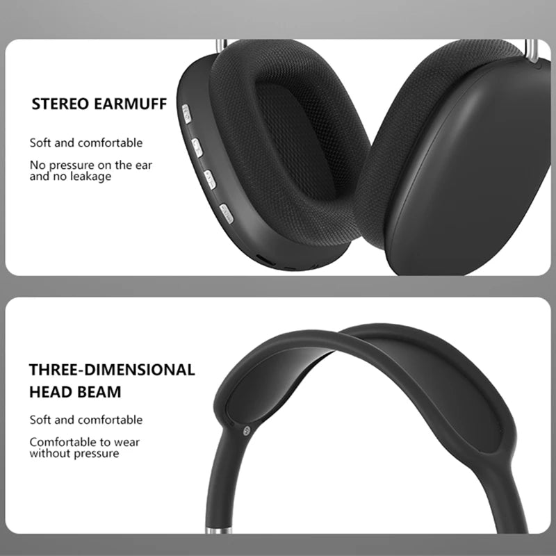 NEW P9 Pro Max Air Wireless Bluetooth Headphones Noise Cancelling Earphones Mic Pods Over Ear Sports Gaming Headset For Apple Comfort Life