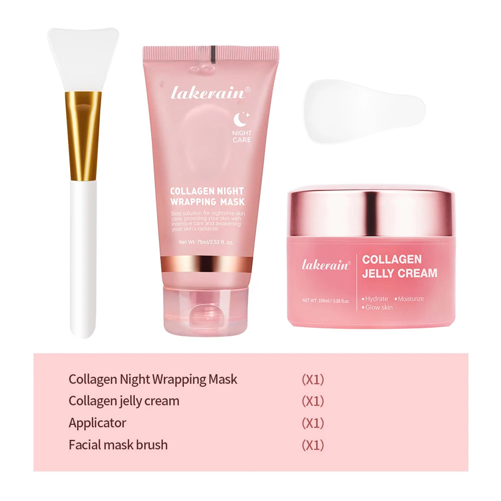 Collagen Jelly Cream Hydrolyzed Collagen Overnight Facial Mask Wrapping Peel-Off Mask Hydrating Firming Moisturizing SkinCare Comfort Life