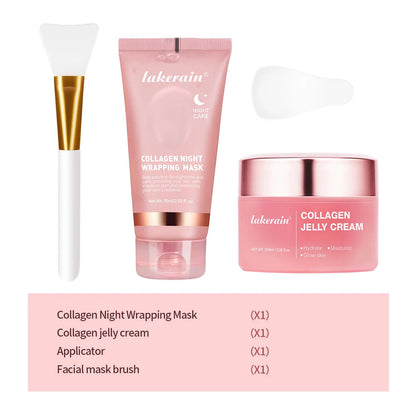 Collagen Jelly Cream Hydrolyzed Collagen Overnight Facial Mask Wrapping Peel-Off Mask Hydrating Firming Moisturizing SkinCare Comfort Life