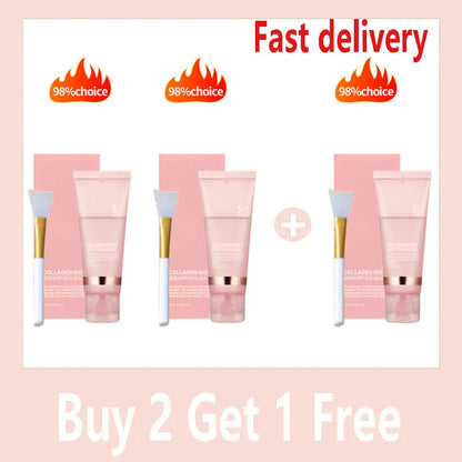 Korean Collagen Wrapping Peel Off Facial Mask Elasticity Hydration Reduces Sagging Dullness Hydrolyzed Collagen Skin Care Comfort Life