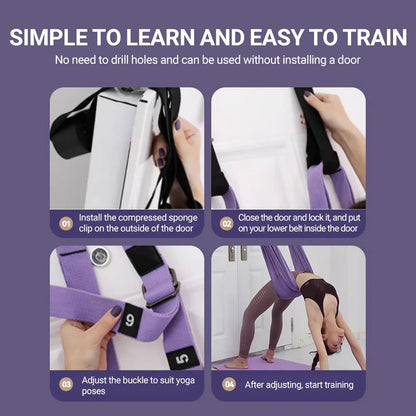Aerial Yoga Strap Pull Rope Woman Hammock Stretch Leg Splits Trainer Female Gym Belt Aerial Hammock Swing Stretching Inversion Comfort Life