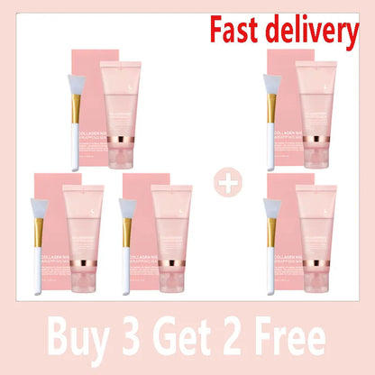 Korean Collagen Wrapping Peel Off Facial Mask Elasticity Hydration Reduces Sagging Dullness Hydrolyzed Collagen Skin Care Comfort Life