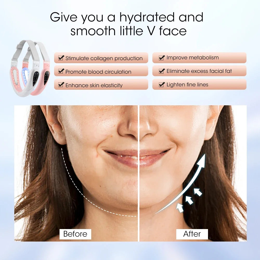 Rechargeable V Face Massager, Portable Facial Massage Device, LED Display, Facial Beauty Instrument Comfort Life