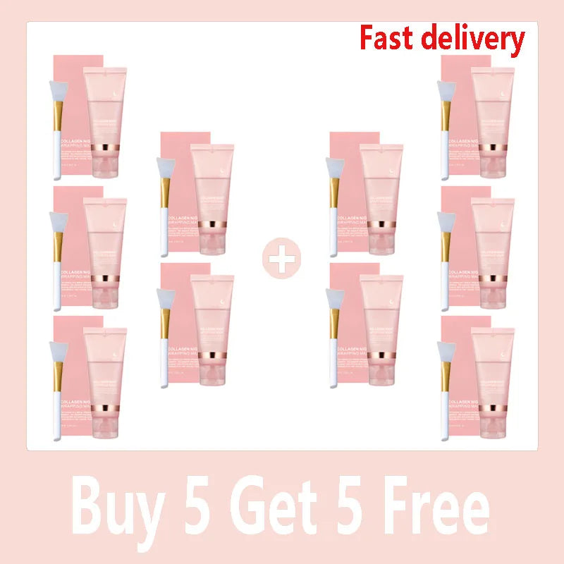 Korean Collagen Wrapping Peel Off Facial Mask Elasticity Hydration Reduces Sagging Dullness Hydrolyzed Collagen Skin Care Comfort Life