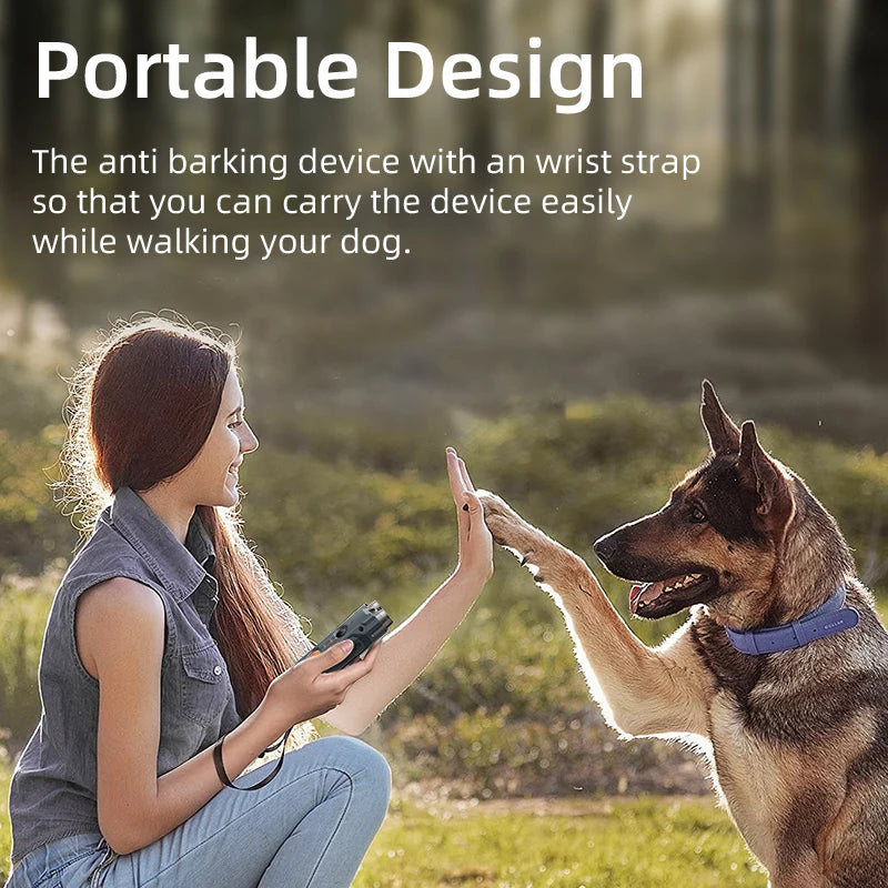 ROJECO 2 In 1 Training & Anti Barking Device Ultrasonic Dog Repeller With Flashlight Stop Attack Rechargeable Repeller For Dog Comfort Life