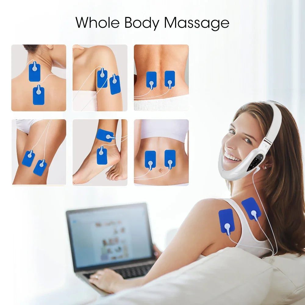 Rechargeable V Face Massager, Portable Facial Massage Device, LED Display, Facial Beauty Instrument Comfort Life
