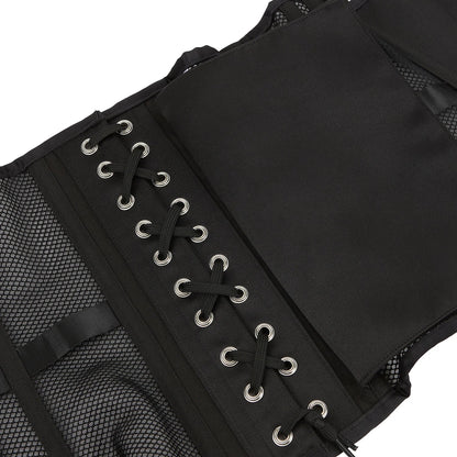 Sexy Gothic Corset Hourglass Waist Trainer Corset Bustier Underbust Mesh Corselet Slimming Modeling Strap Shapewear Women Girdle Comfort Life