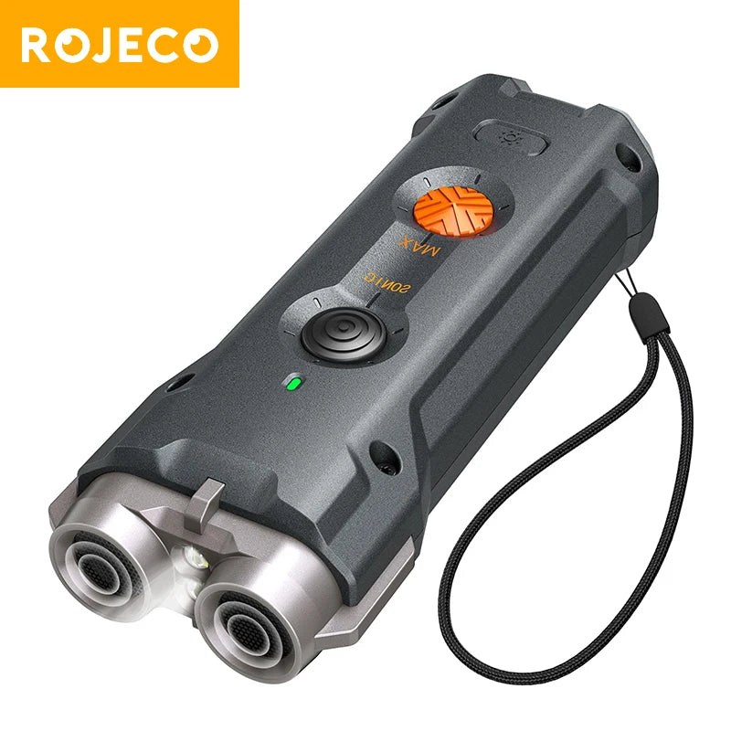 ROJECO 2 In 1 Training & Anti Barking Device Ultrasonic Dog Repeller With Flashlight Stop Attack Rechargeable Repeller For Dog Comfort Life