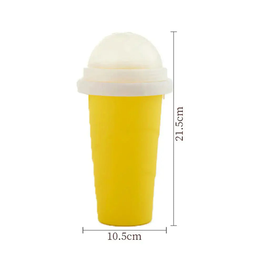 Comfort Life Smoothies Cup - yellow silicone reusable smoothie maker, 400ml capacity.